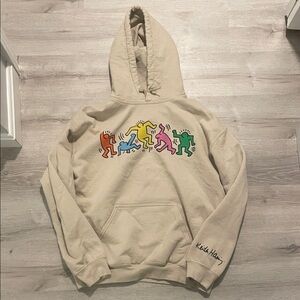 Keith Haring Beige Hoodie, men’s small urban outfitters